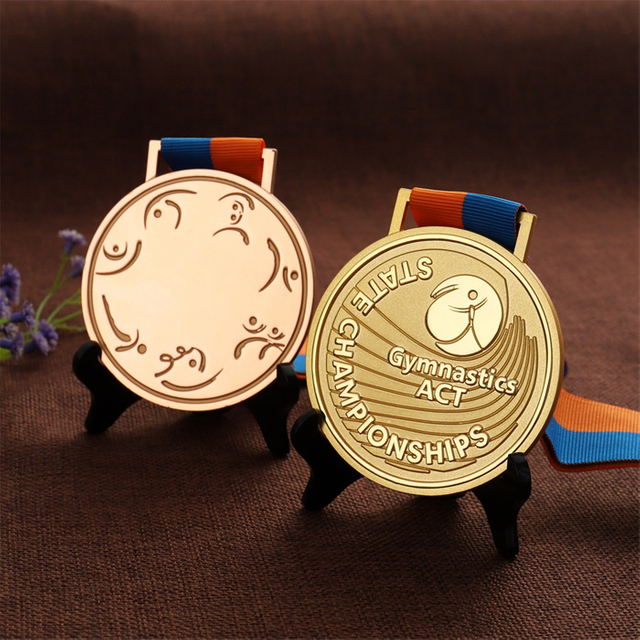 Medalha do logotipo do Rose Gold Soccer Awards do campeonato de ginástica (8)