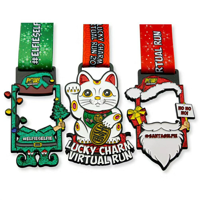 Medalha de figura de desenho animado da turnê Lucky Run e Fitness 2017 (2)